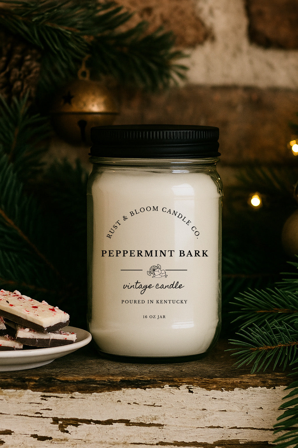 Peppermint Bark 16 Oz Soy Candle