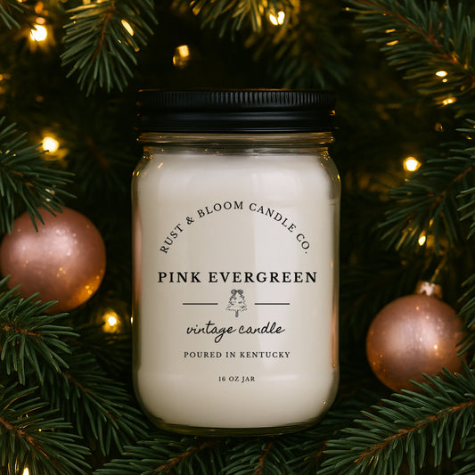 Pink Evergreen 16 Oz Soy Candle