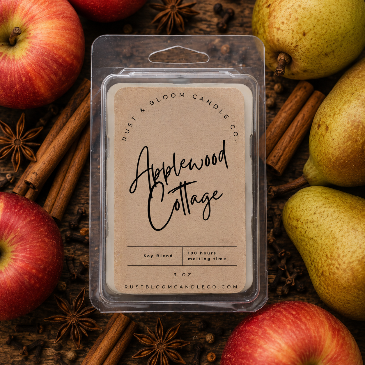 Apple Wood Cottage Wax Bar 3 Oz