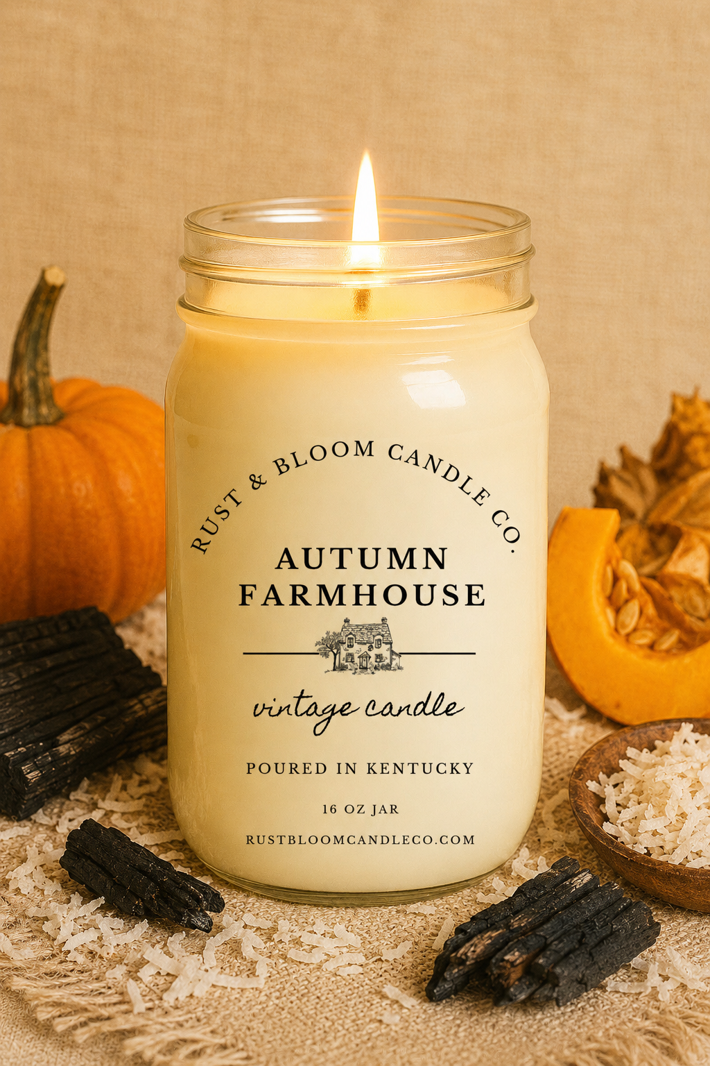 Autumn Farmhouse 16 Oz Soy Candle