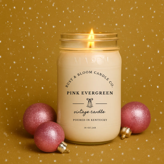 Pink Evergreen 16 Oz Soy Candle