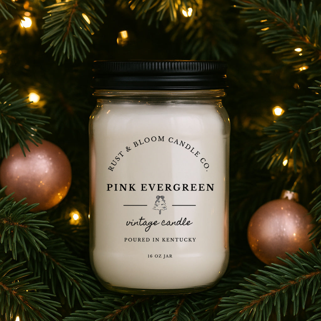 Pink Evergreen 16 Oz Candle