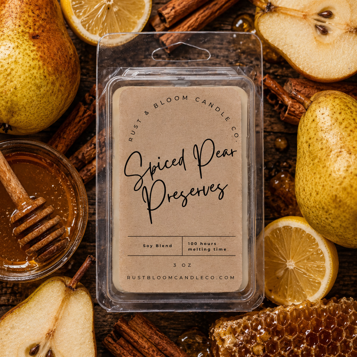 Spiced Pear Preserves Wax Bar 3 Oz