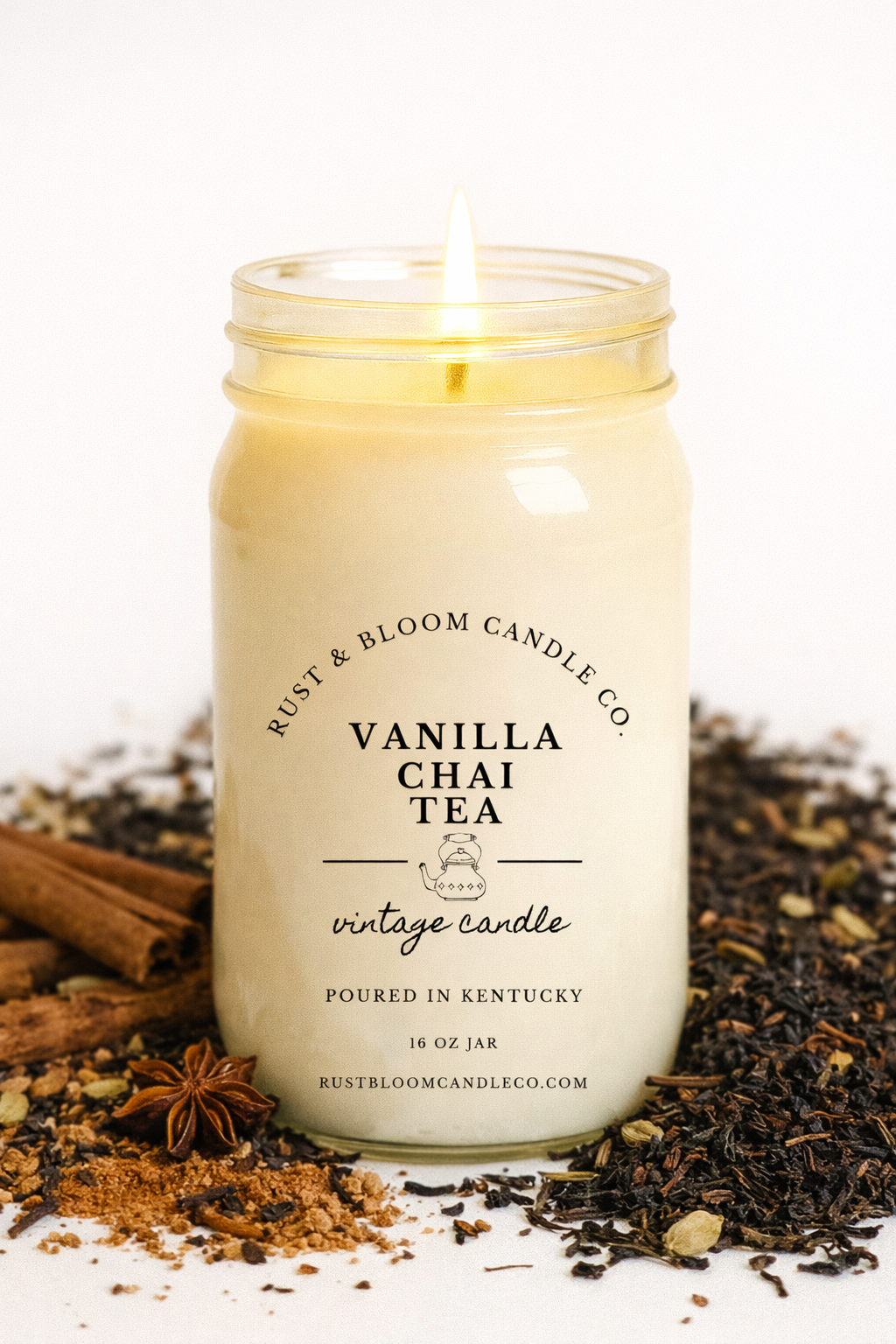 Vanilla Chai Tea 16 Oz Soy Candle